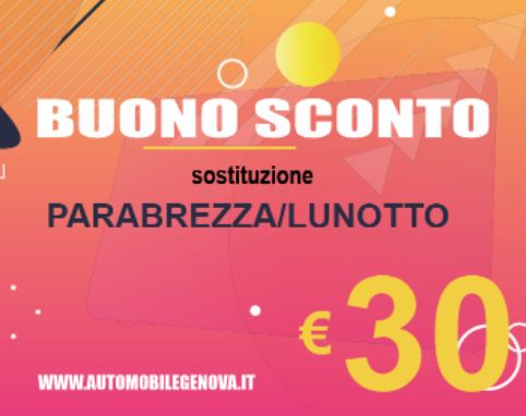 Buono Sconto: parabrezza/lunotto